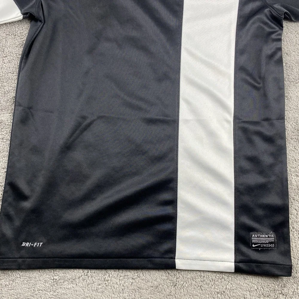 Nike Dri-Fit‎ Football Soccer Jersey Womens Large Black White Short Sleeve